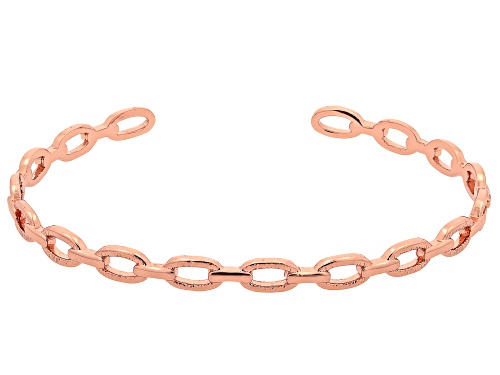 Gold, Silver, & Rose Gold Tone Small Oval Link Cuff Bracelet Set of 3