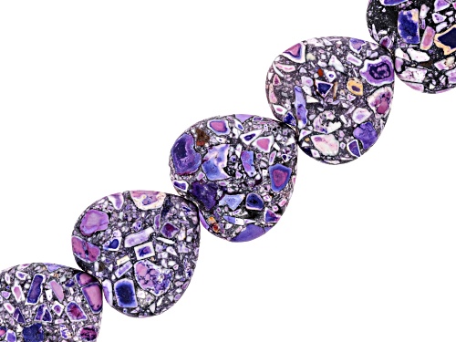 Red, Pink, & Purple Mosaic Mixed Ornamental Stone Assorted Shape and Size Bead Strands 1lb