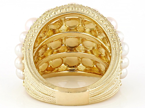 Judith Ripka Cultured Freshwater Pearl With 0.79ctw Bella Luce® 14k Gold Clad Colette Ring - Size 10
