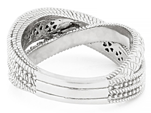 Judith Ripka 0.77ctw Bella Luce® Rhodium Over Sterling Silver Haute Bypass Ring - Size 10