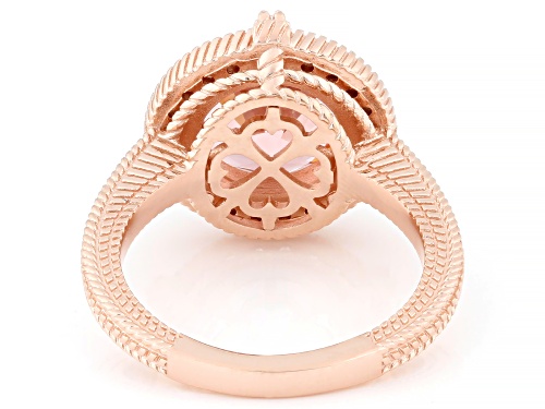 Judith Ripka 3.43ct Morganite Simulant With 0.54ctw Bella Luce® 14k Rose Gold Clad Redonda Ring - Size 10