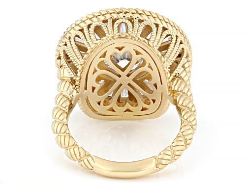 Judith Ripka 8.69ctw Mixed Shape White Bella Luce® 14k Yellow Gold Clad Pinwheel Ring - Size 10