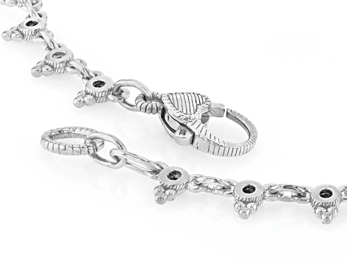 Judith Ripka Haute Collection 3.36ctw Black Spinel Rhodium Over Sterling Silver Dew Drop Necklace - Size 18