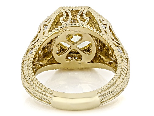 Judith Ripka 7.19ctw Brilliant Cut Canary and White Bella Luce® 14k Gold Clad Haute Ring - Size 10