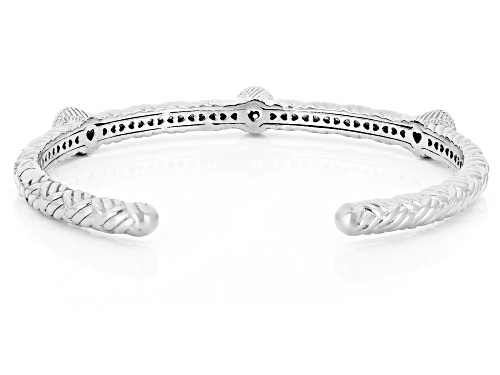 Judith Ripka 0.48ctw White Bella Luce® Rhodium Over Sterling Silver Haute Bangle - Size 7
