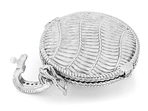 Judith Ripka 3.60ctw White Bella Luce® Rhodium Over Sterling Silver Locket Enhancer