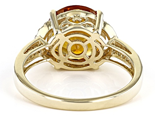 2.75ct Round Madeira Citrine With 0.15ctw Round White Diamond 10k Yellow Gold Ring - Size 7