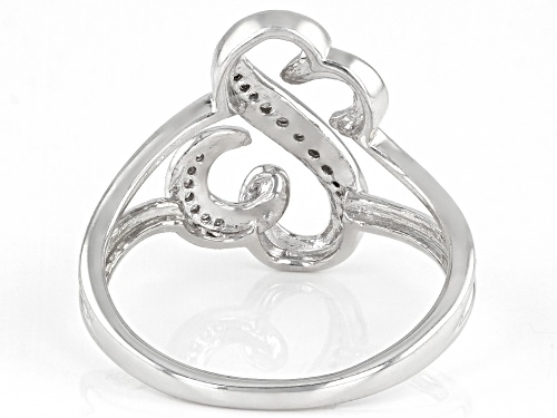 Open Hearts by Jane Seymour® 0.12ctw Round White Diamond Rhodium Over Sterling Silver Ring - Size 7