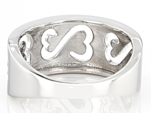 Open Hearts by Jane Seymour® Rhodium Over Sterling Silver Wide Band Ring - Size 6