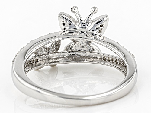 Joy & Serenity™ by Jane Seymour 0.15ctw White Diamond Rhodium Over Sterling Silver Butterfly Ring - Size 9