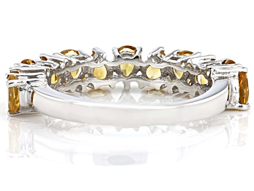 1.51ctw Pear Shape Brazilian Citrine Rhodium Over Sterling Silver Band Ring - Size 7