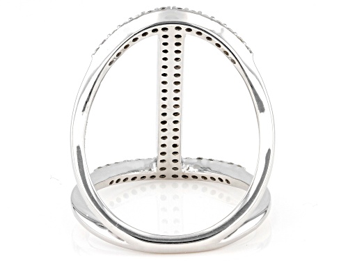 0.70ctw Round White Zircon Rhodium Over Sterling Silver Ring - Size 6