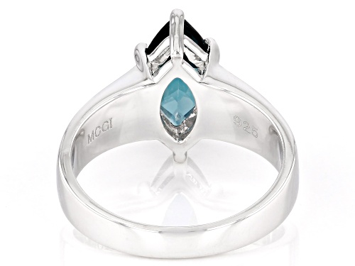 1.35ctw Teal Lab Created Spinel Rhodium Over Sterling Silver Solitaire Ring - Size 7