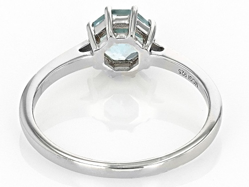 1.12ct Ferris Wheel Cut Glacier Topaz™ Rhodium Over Sterling Silver Solitaire Ring - Size 8