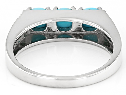 5mm Sleeping Beauty Turquoise Platinum Over Sterling Silver Men's Ring - Size 11