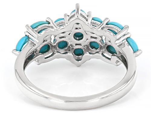 Sleeping Beauty Turquoise Rhodium Over Sterling Silver Ring - Size 7