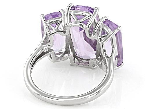 8.47ctw Rectangular Cushion Lavender Amethyst Platinum Over Sterling Silver Ring - Size 6