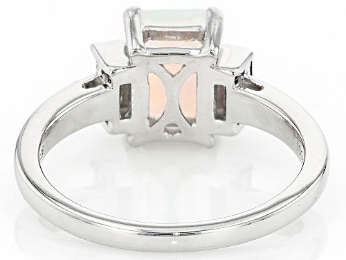 0.75ct Ethiopian Opal With 0.25ctw London Blue Topaz Rhodium Over Sterling Silver Ring - Size 9