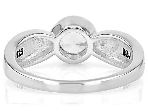 0.85ct Round Lab Created White Sapphire Oxidized Sterling Silver Ring - Size 8