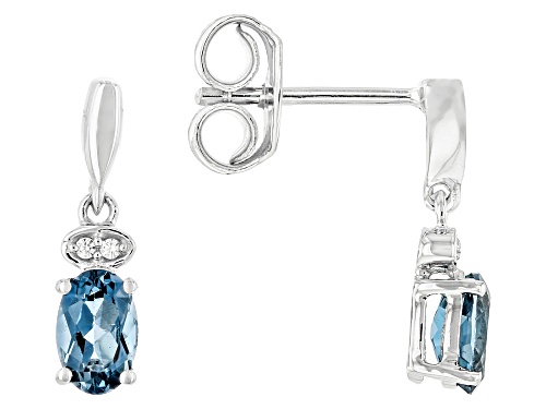 London Blue Topaz Rhodium Over Sterling Silver Pendant with Chain, Earrings, and Ring Set