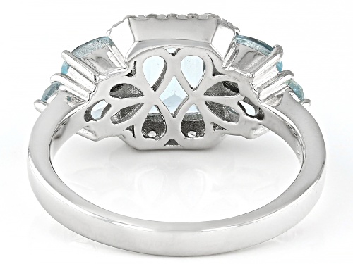 Blue Aquamarine Rhodium Over Sterling Silver Ring 2.35ctw - Size 10