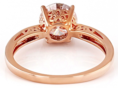 White Moissanite 14K Rose Gold Over Silver Solitaire Ring 1.79Ctw - Size 6