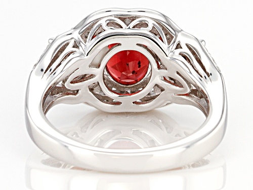 3.25ctw MIXED SHAPES VERMELHO GARNET(TM) WITH .29CTW WHITE ZIRCON RHODIUM OVER SILVER RING - Size 8