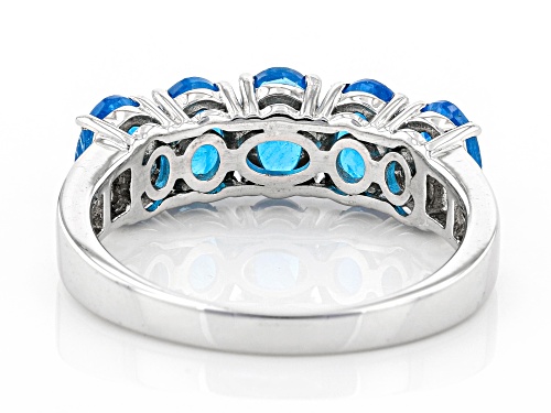 2.15ctw Oval neon apatite rhodium over sterling silver ring - Size 10