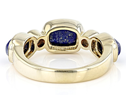 Rectangular Cushion & Round Lapis Lazuli 18k Yellow Gold Over Sterling Silver Ring - Size 8