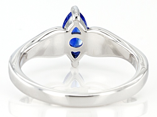 0.61ct Marquise Kyanite Rhodium Over Sterling Silver Solitaire Ring - Size 8