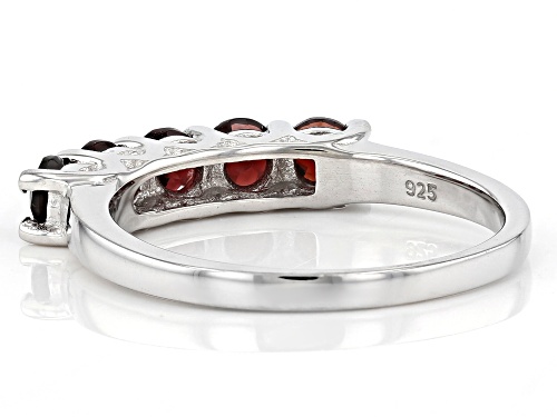 0.90ctw Round Vermelho Garnet™ Rhodium Over Sterling Silver Ring - Size 7