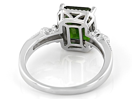 1.87ct Chrome Diopside With 0.03ctw White Zircon Rhodium Over Sterling Silver Ring - Size 9