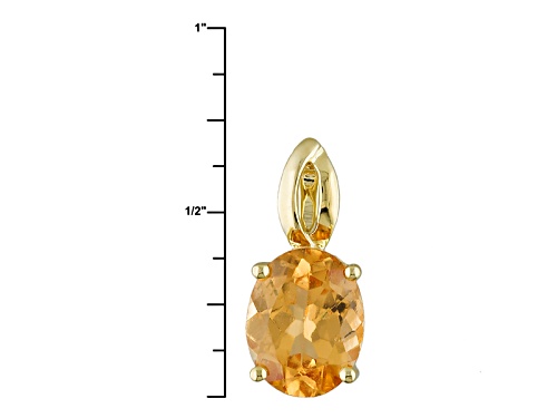 2.50ct Oval Imperial Hessonite Garnet 10k Yellow Gold Pendant With Chain