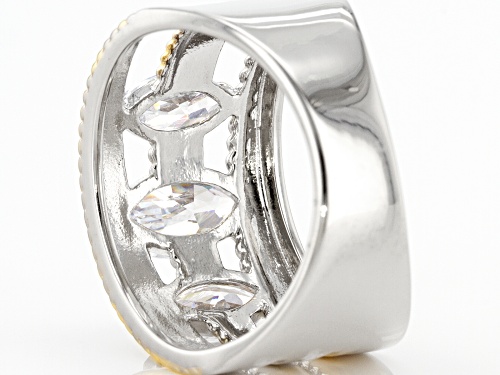 Koadon® Bella Luce® 2.95ctw White Diamond Simulant Platinum And Eterno™ Yellow Over Silver Ring - Size 5