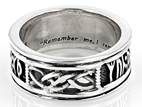 Keith Jack™ Sterling Silver Oxidized Viking Rune Band Ring - Size 7