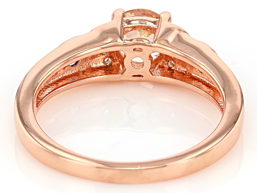 0.65ct Peach Morganite, 0.05ctw Tanzanite, 0.06ctw White Zircon 18k Rose Gold Over Silver Ring - Size 10