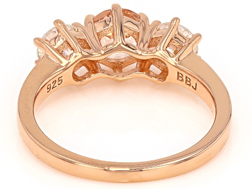 0.65ct Morganite With 1.39ctw Strontium Titanate 18k Rose Gold Over Sterling Silver Ring - Size 10