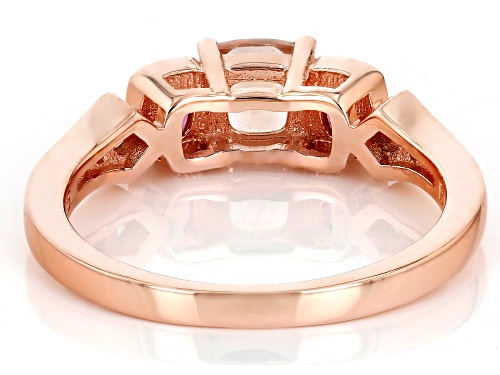 0.42ct Morganite, 0.39ctw Rhodolite, 0.13ctw White Zircon 18k Rose Gold Over Sterling Silver Ring - Size 6