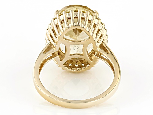 6.97ct Yellow Labradorite With 0.48ctw Yellow Sapphire 10k Yellow Gold Ring - Size 12