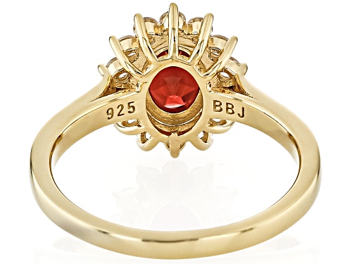 1.16ct Vermelho Garnet™ With 0.60ctw White Zircon 18k Yellow Gold Over Sterling Silver Ring - Size 10