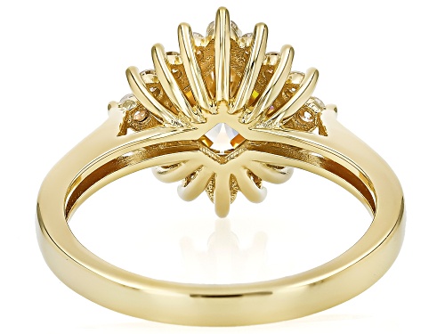 2.41ct Asscher Cut Strontium Titanate & 0.23ctw Moissanite 18k Yellow Gold Over Sterling Silver Ring - Size 9