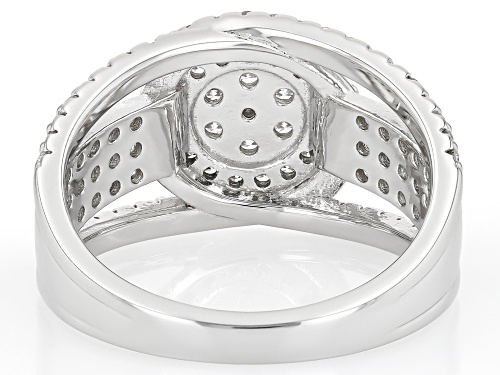 Prazana® Lab-Grown Diamonds 1.25ctw White Diamond Rhodium Over Sterling Silver Cluster Ring, H SI - Size 6
