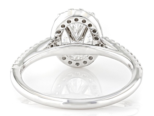 Prazana® Lab-Grown Diamonds 1.00ctw Oval And Round White Diamond 14K White Gold Halo Ring, F SI - Size 7