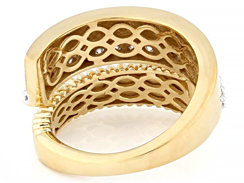 Prazana® Lab-Grown Diamonds 0.30ctw White Diamond 14k Yellow Gold Over Silver Bypass Ring, F-G SI - Size 7