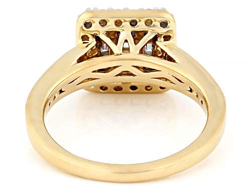 Prazana® Lab-Grown Diamonds 0.75ctw White Diamond 14k Yellow Gold Over Silver Cluster Ring, F-G SI - Size 10