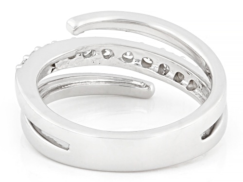 Prazana® Lab-Grown Diamonds 0.50ctw White Diamond Rhodium Over Silver Bypass Ring, H SI1 - Size 6