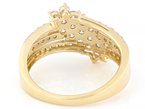 Prazana® Lab-Grown Diamonds 0.85ctw White Diamond 10K Yellow Gold Cluster Ring, H SI1 - Size 7