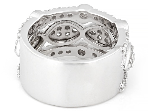 Prazana® Lab-Grown Diamonds 1.35ctw Round White Diamond Rhodium Over Sterling Silver Ring, G-H VS - Size 6