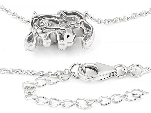 Prazana® Lab-Grown Diamonds 1.25ctw Diamond Rhodium Over Sterling Silver Elephant Necklace, G-H VS - Size 18