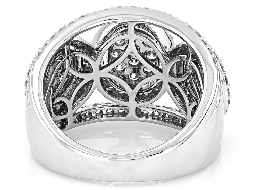 Prazana® Lab-Grown Diamonds 1.50ctw Round Diamond Rhodium Over Sterling Silver Cluster Ring, H SI - Size 9